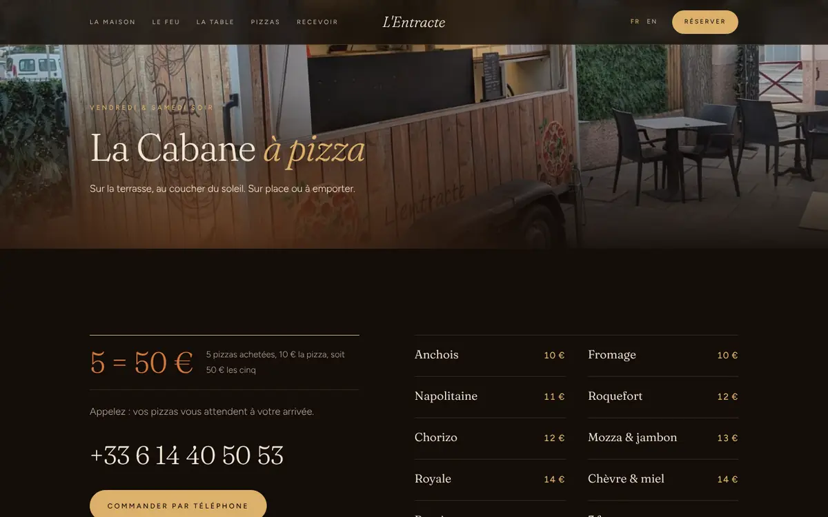 L'Entracte : la Cabane à pizza