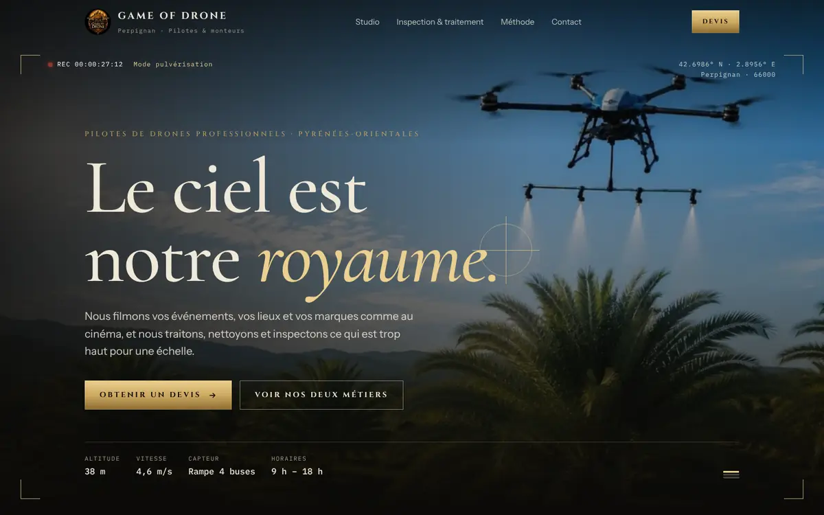 Game of Drone : page d'accueil